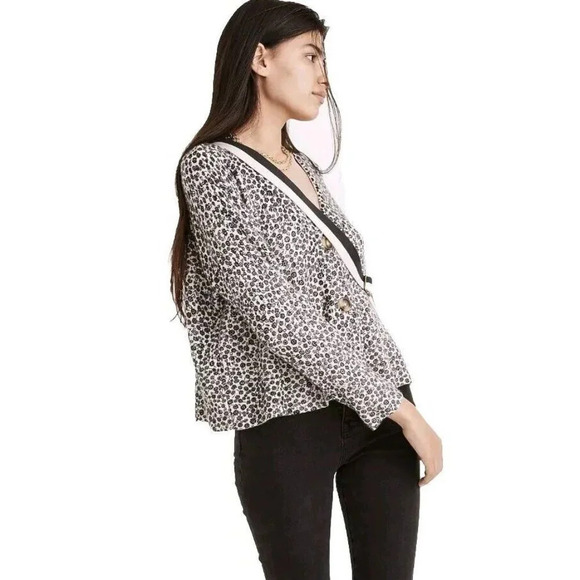 Madewell S Vintage Ditsy Cameron Ribbed Cardigan Sweater Coziest Yarn Boxy Top - Picture 4 of 13